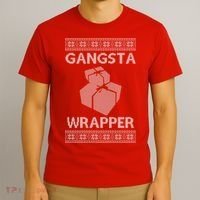 Gangsta Wrapper Ugly Christmas Sweater T-Shirt thumb 3
