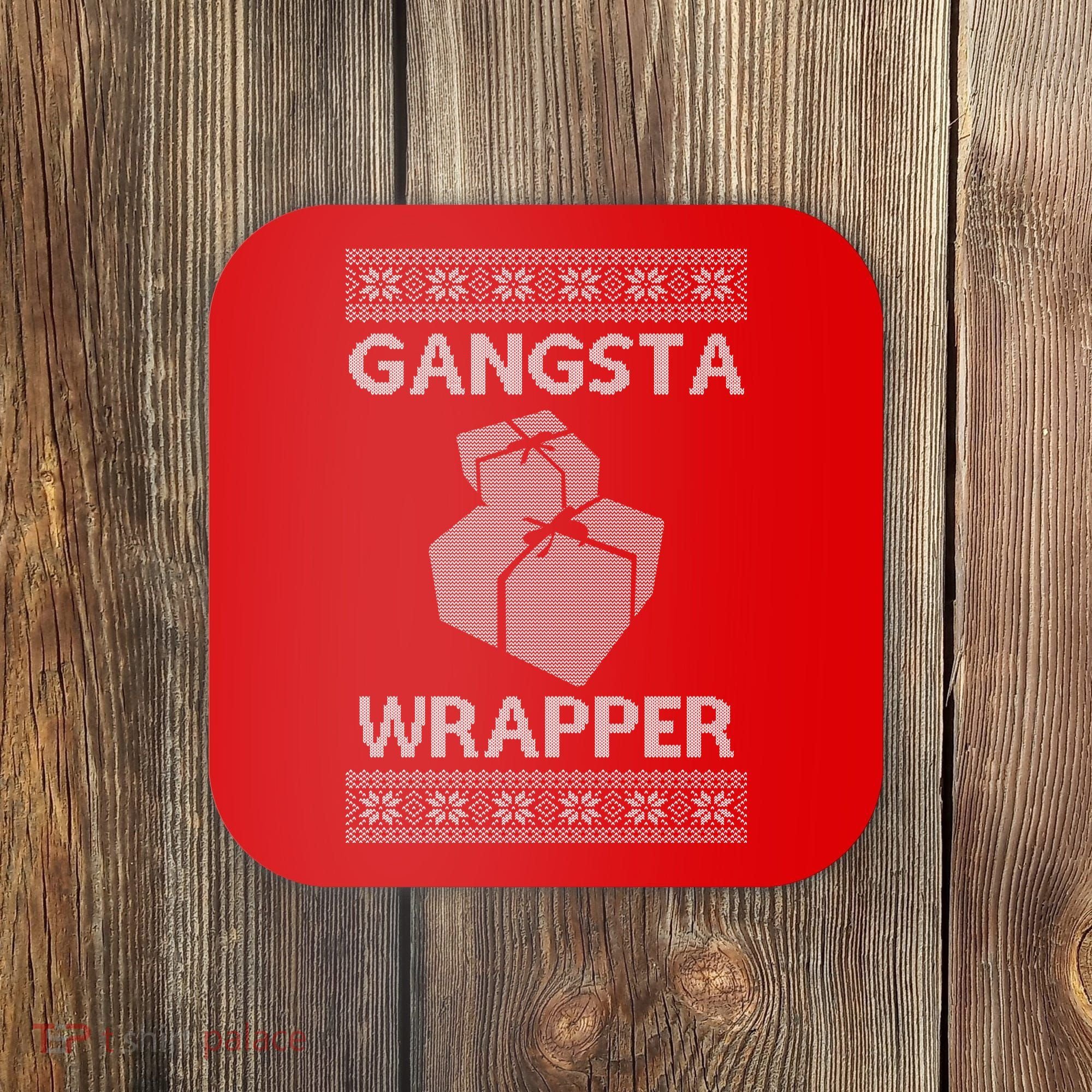 Gangsta Wrapper Ugly Christmas Sweater Coaster