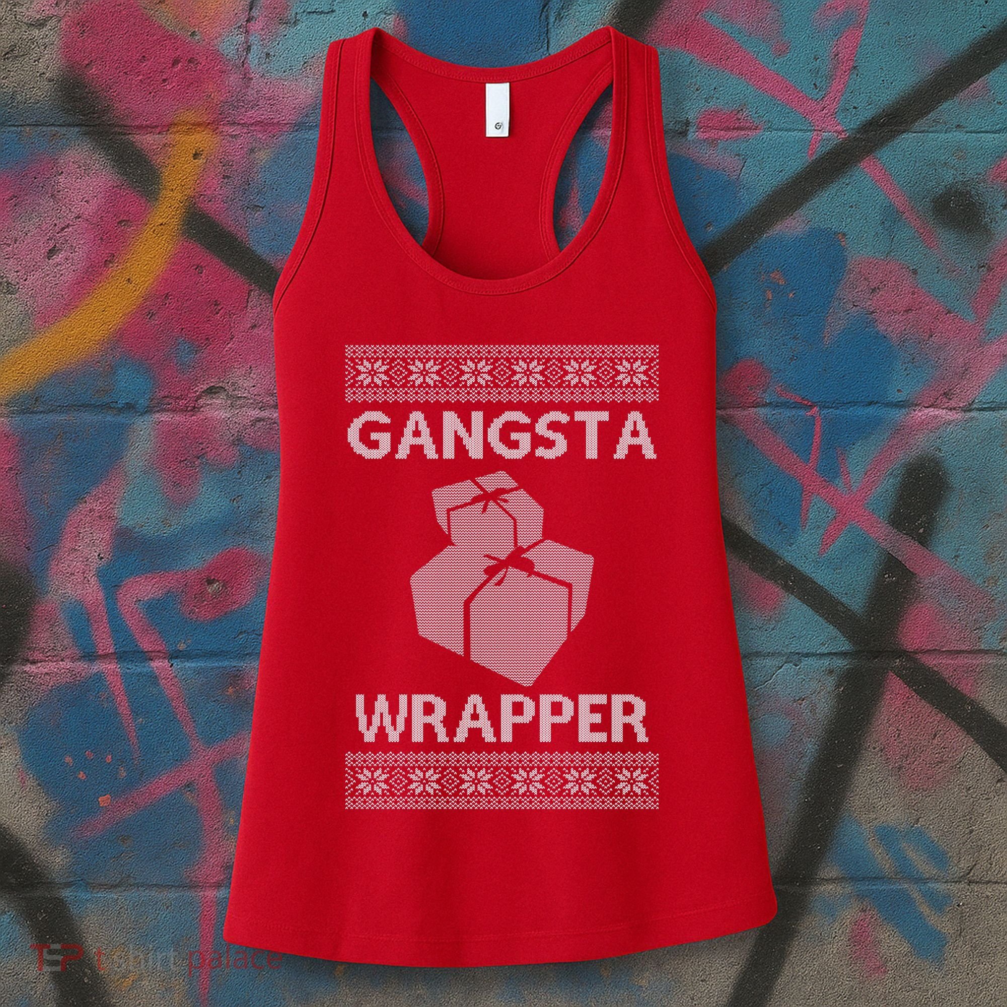 Gangsta Wrapper Ugly Christmas Sweater Women's Tank Top