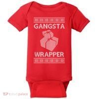 Gangsta Wrapper Ugly Christmas Sweater Baby Bodysuit thumb 0