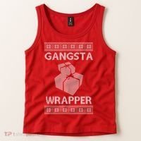 Gangsta Wrapper Ugly Christmas Sweater Tank Top thumb 2