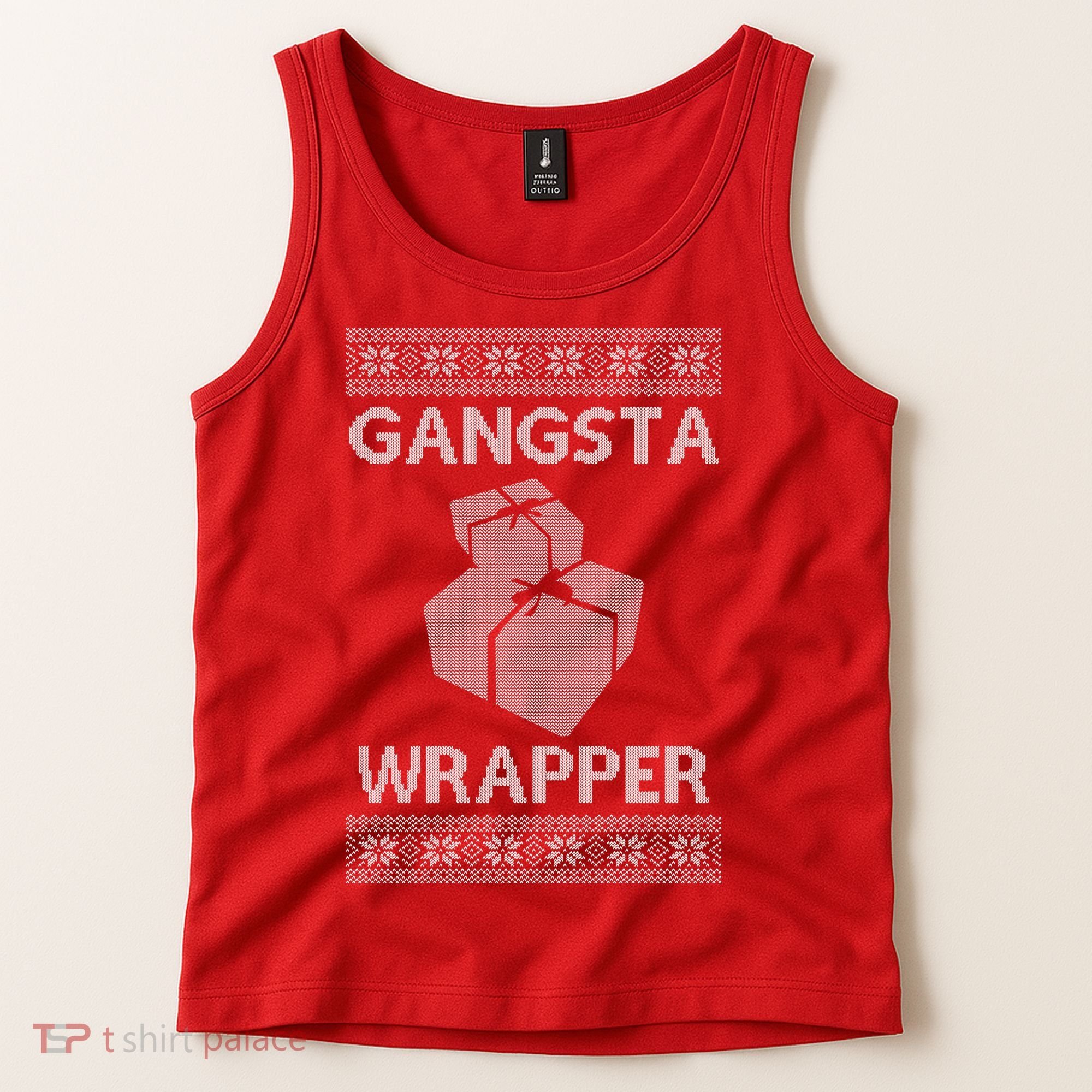 Gangsta Wrapper Ugly Christmas Sweater Tank Top