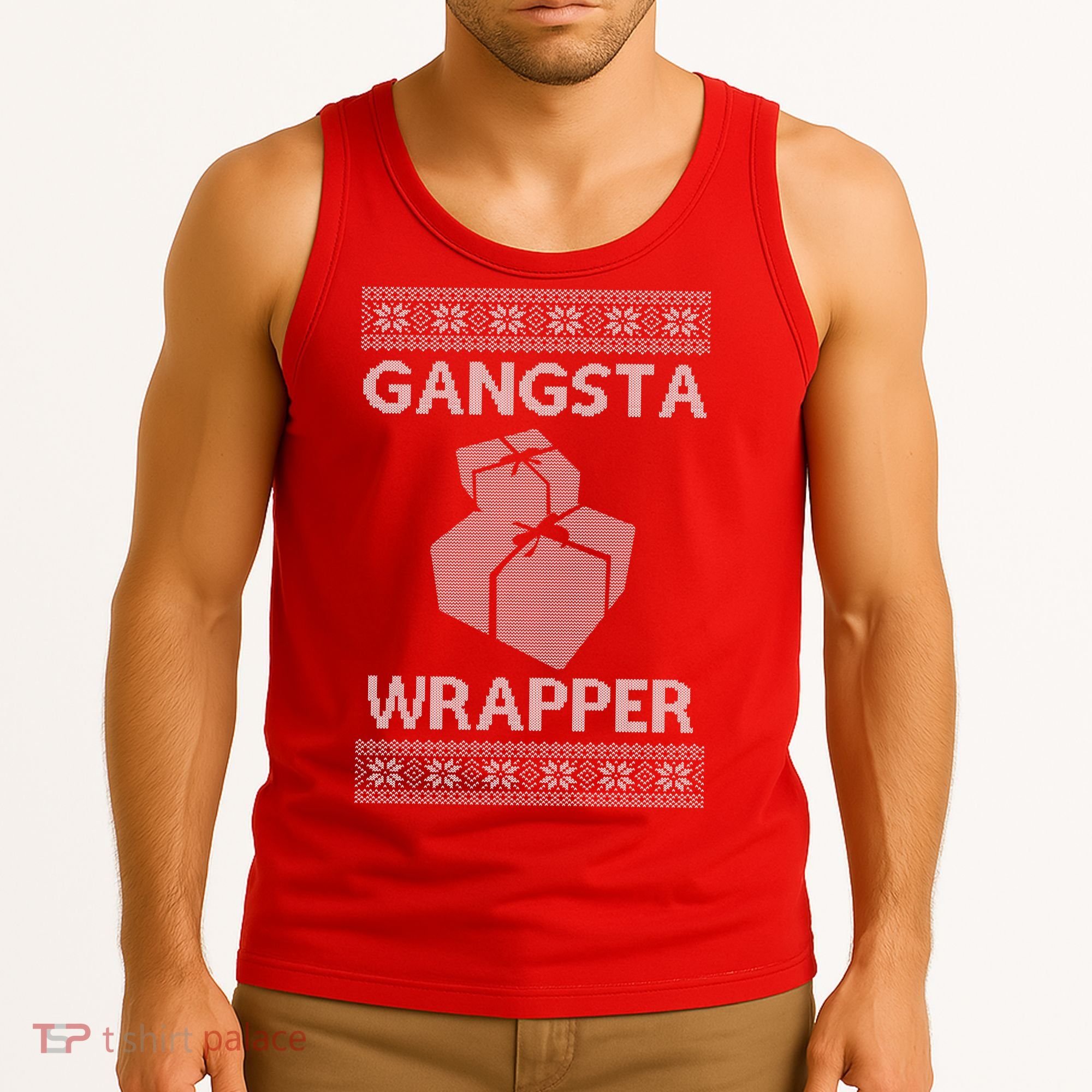 Gangsta Wrapper Ugly Christmas Sweater Tank Top