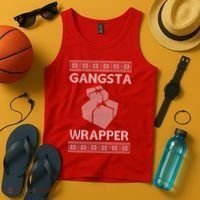 Gangsta Wrapper Ugly Christmas Sweater Tank Top thumb 4