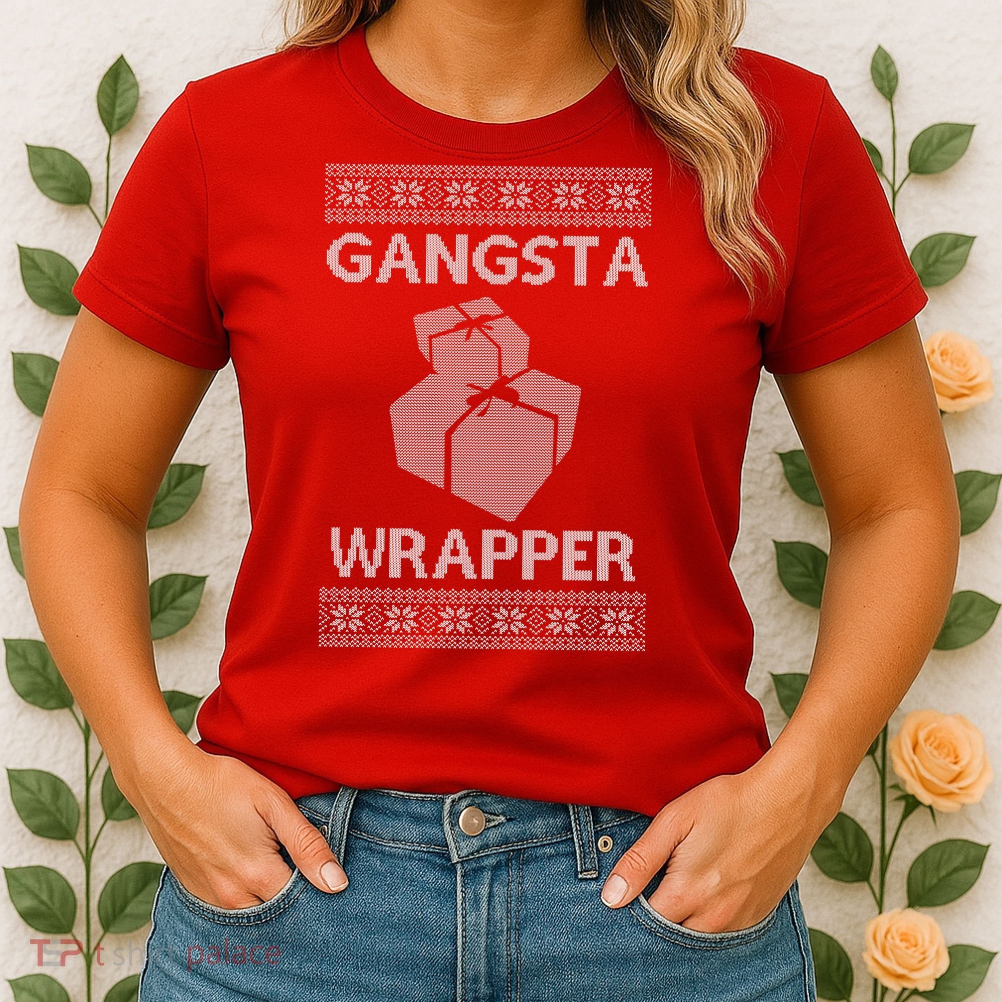 Gangsta Wrapper Ugly Christmas Sweater Women's T-Shirt