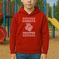 Gangsta Wrapper Ugly Christmas Sweater Kids Hoodie thumb 2