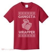 Gangsta Wrapper Ugly Christmas Sweater Kids T-Shirt thumb 0