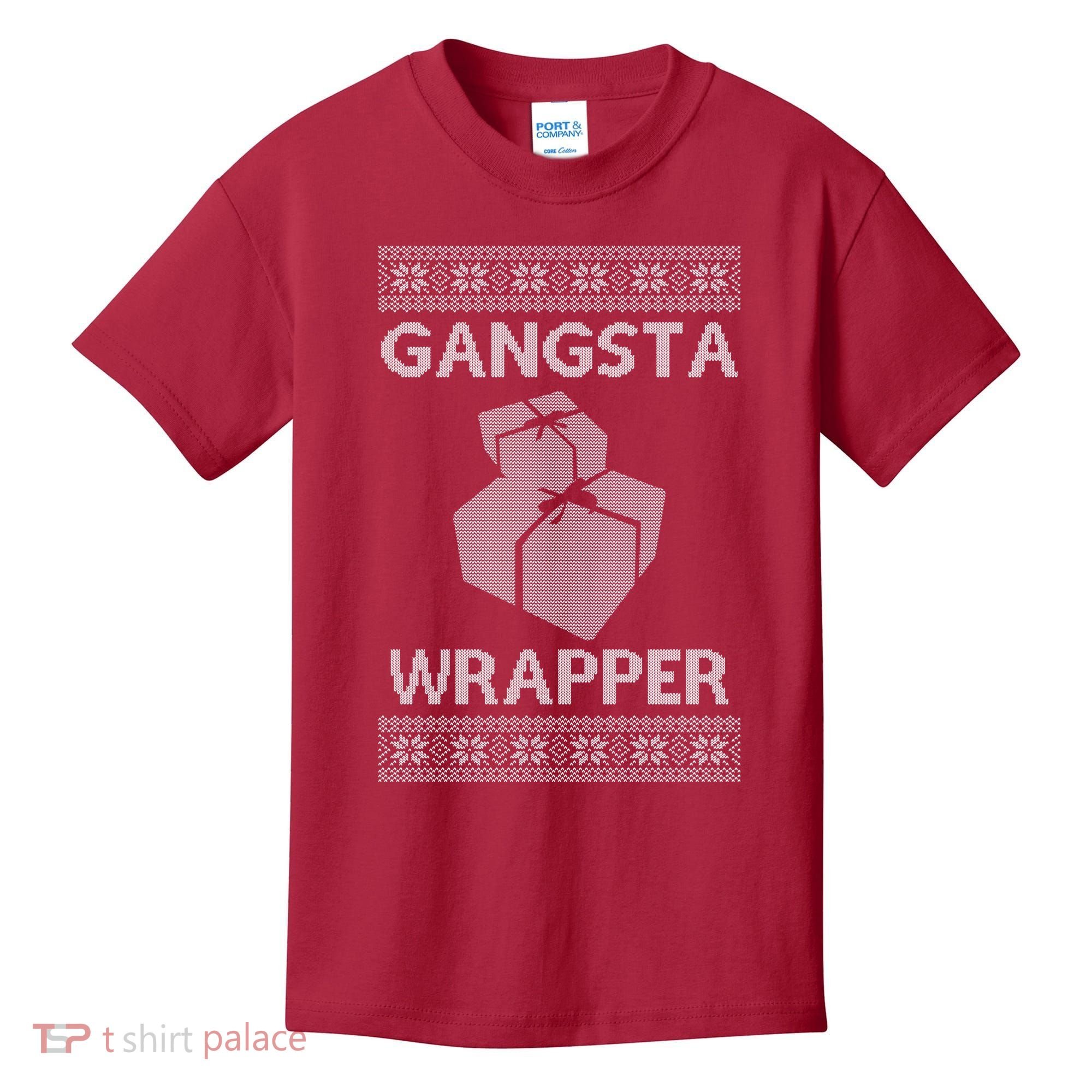 Gangsta Wrapper Ugly Christmas Sweater Kids T-Shirt