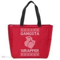 Gangsta Wrapper Ugly Christmas Sweater Tote Bag thumb 0