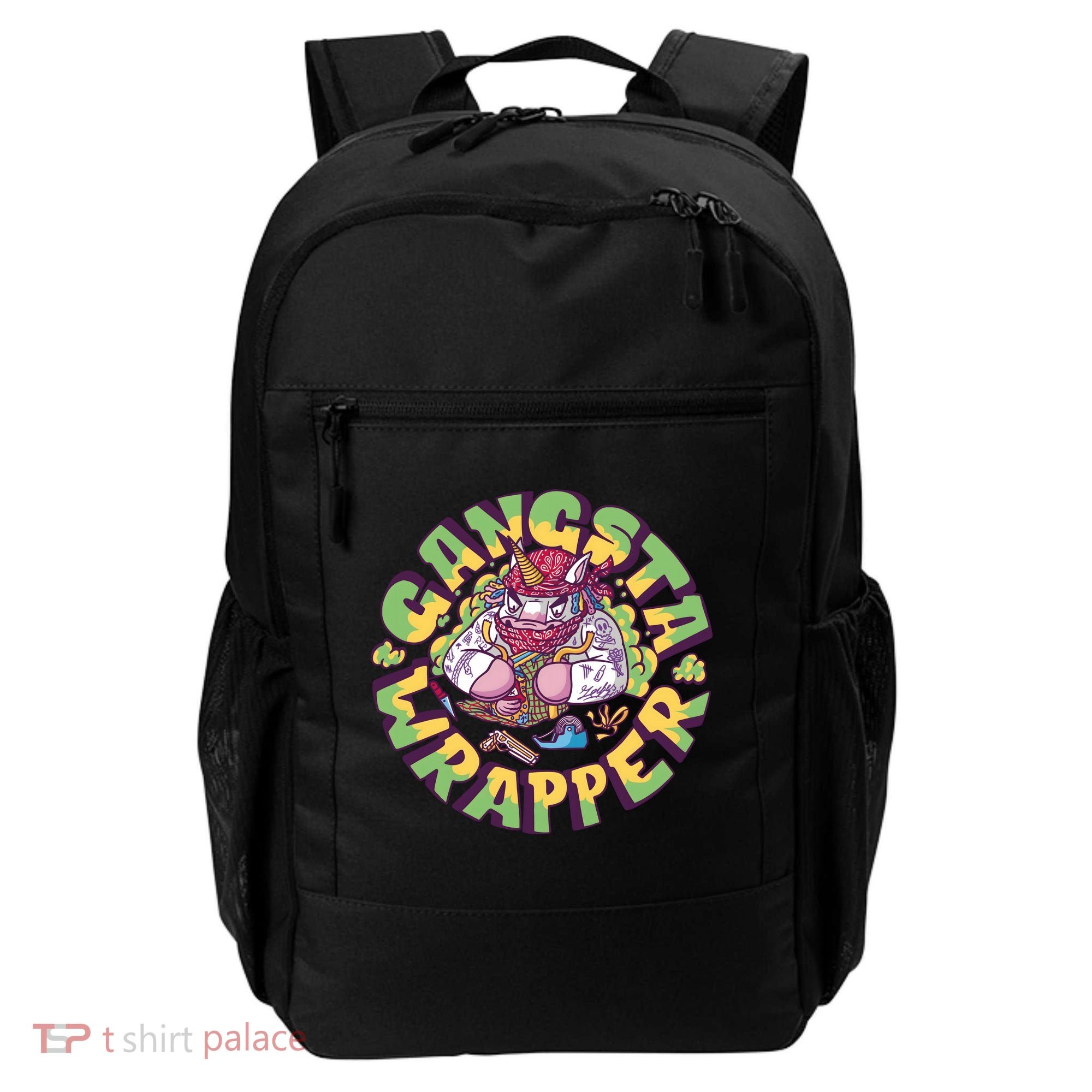 Gangsta Wrapper Unicorn Christmas Backpack