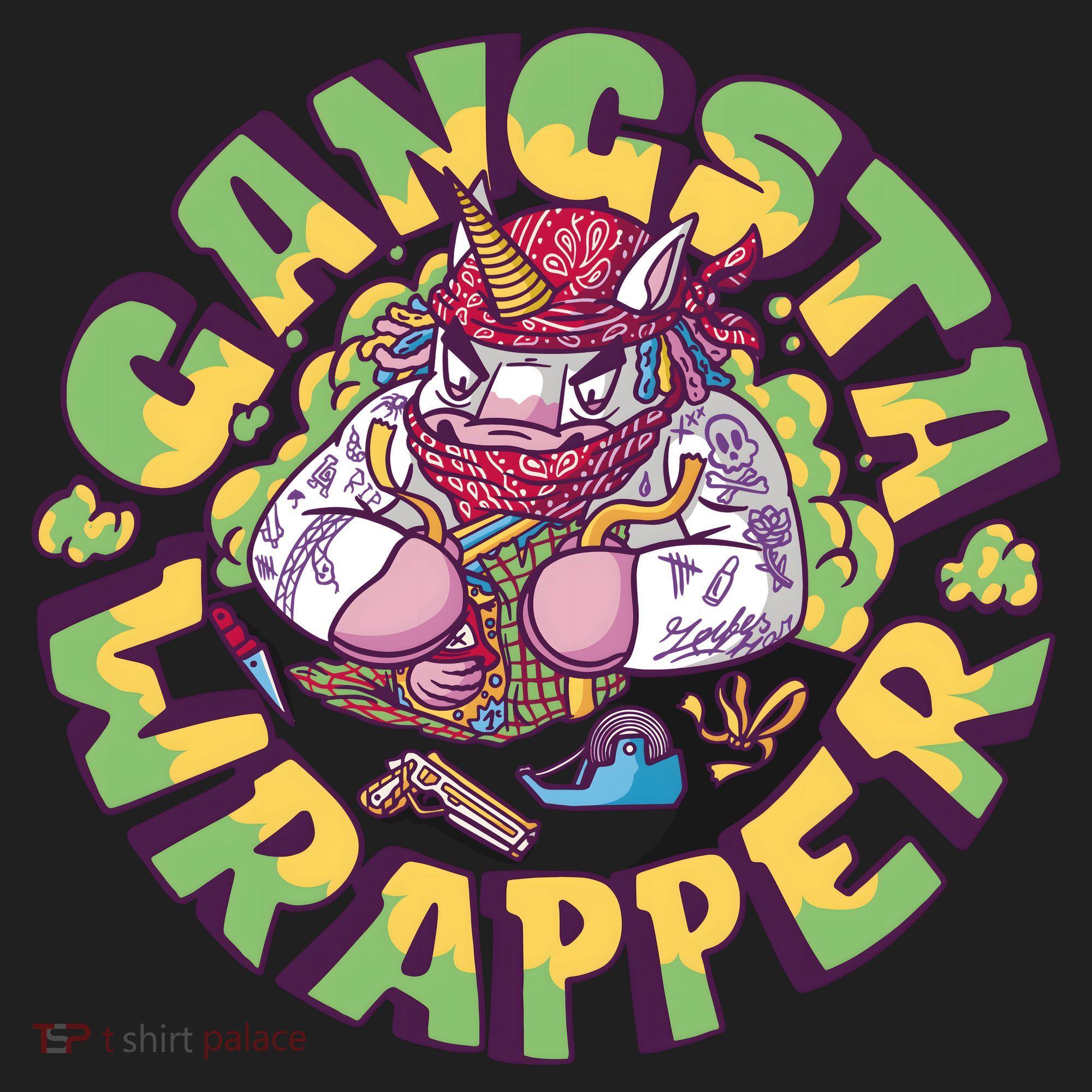 Gangsta Wrapper Unicorn Christmas Beanie