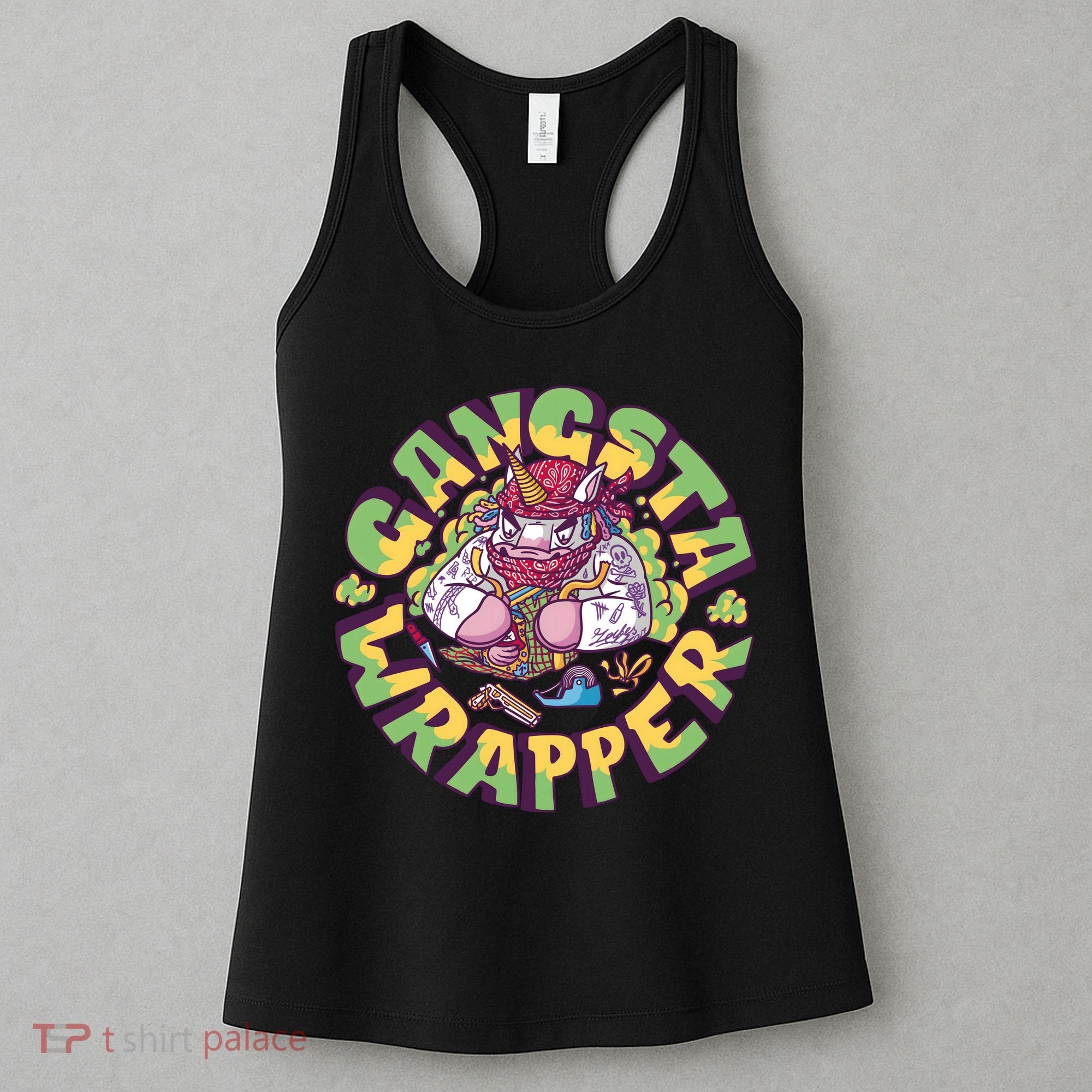 Gangsta Wrapper Unicorn Christmas Women's Tank Top