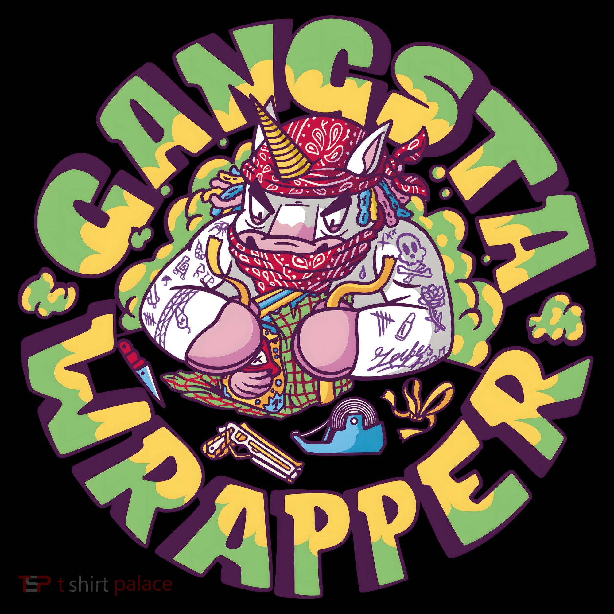 Gangsta Wrapper Unicorn Christmas Women's Tank Top