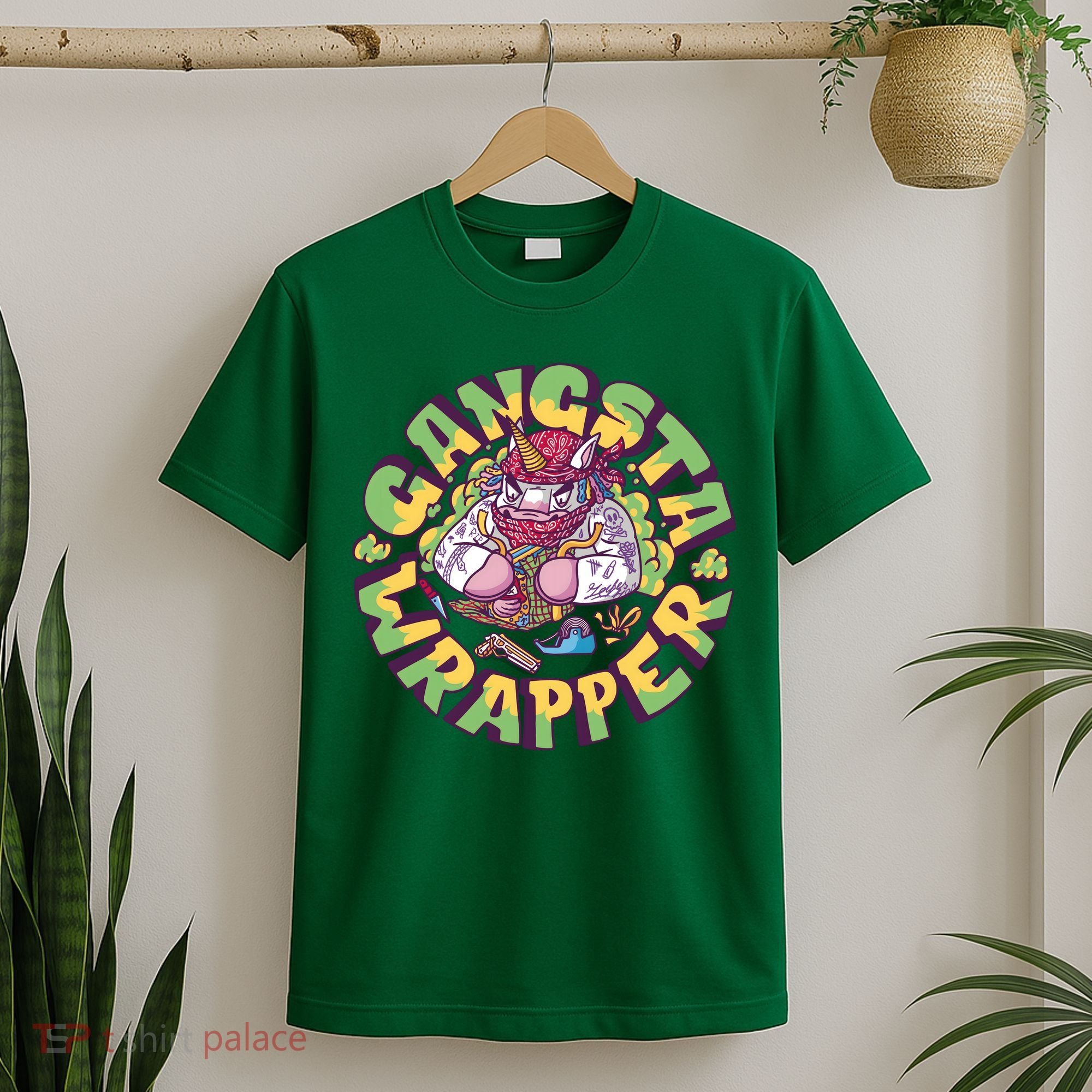 Gangsta Wrapper Unicorn Christmas T-Shirt