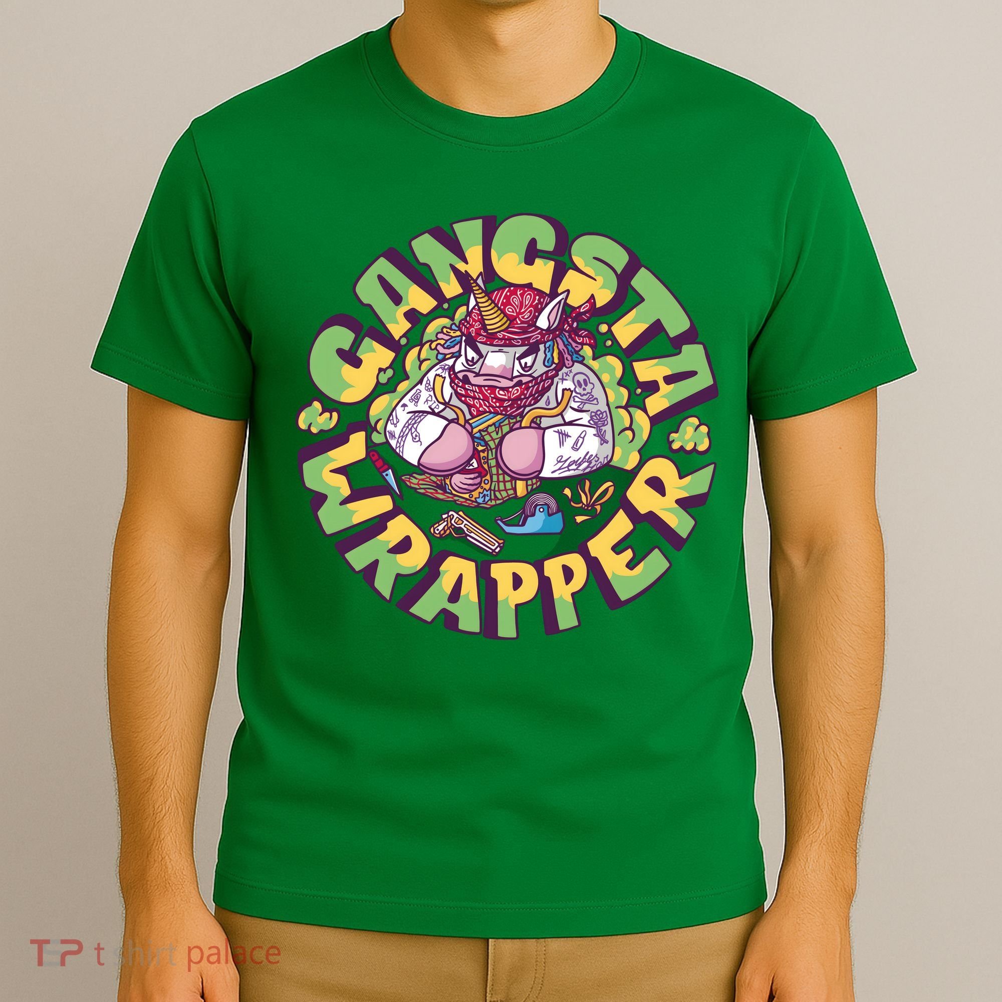 Gangsta Wrapper Unicorn Christmas T-Shirt