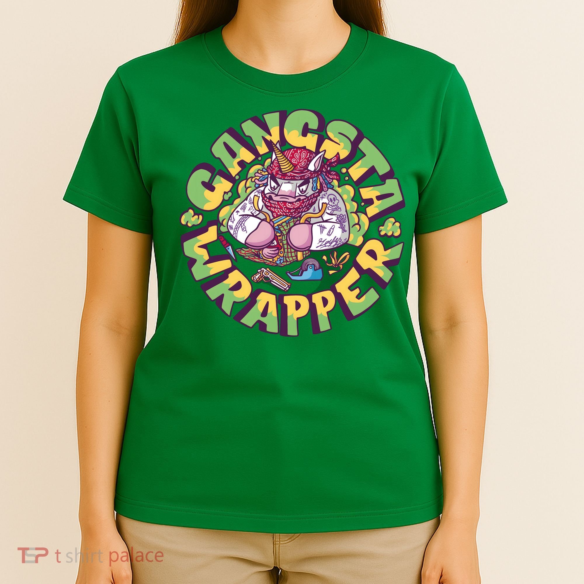 Gangsta Wrapper Unicorn Christmas T-Shirt