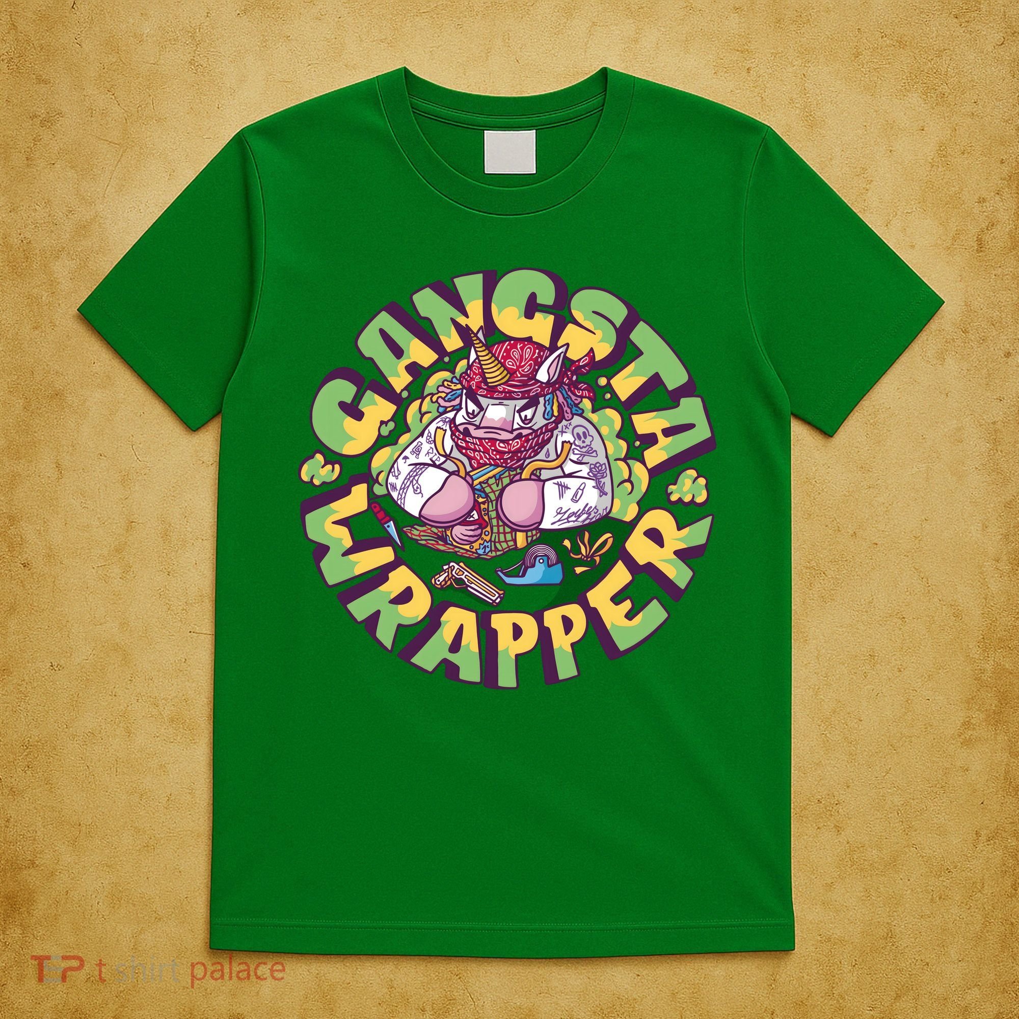 Gangsta Wrapper Unicorn Christmas T-Shirt