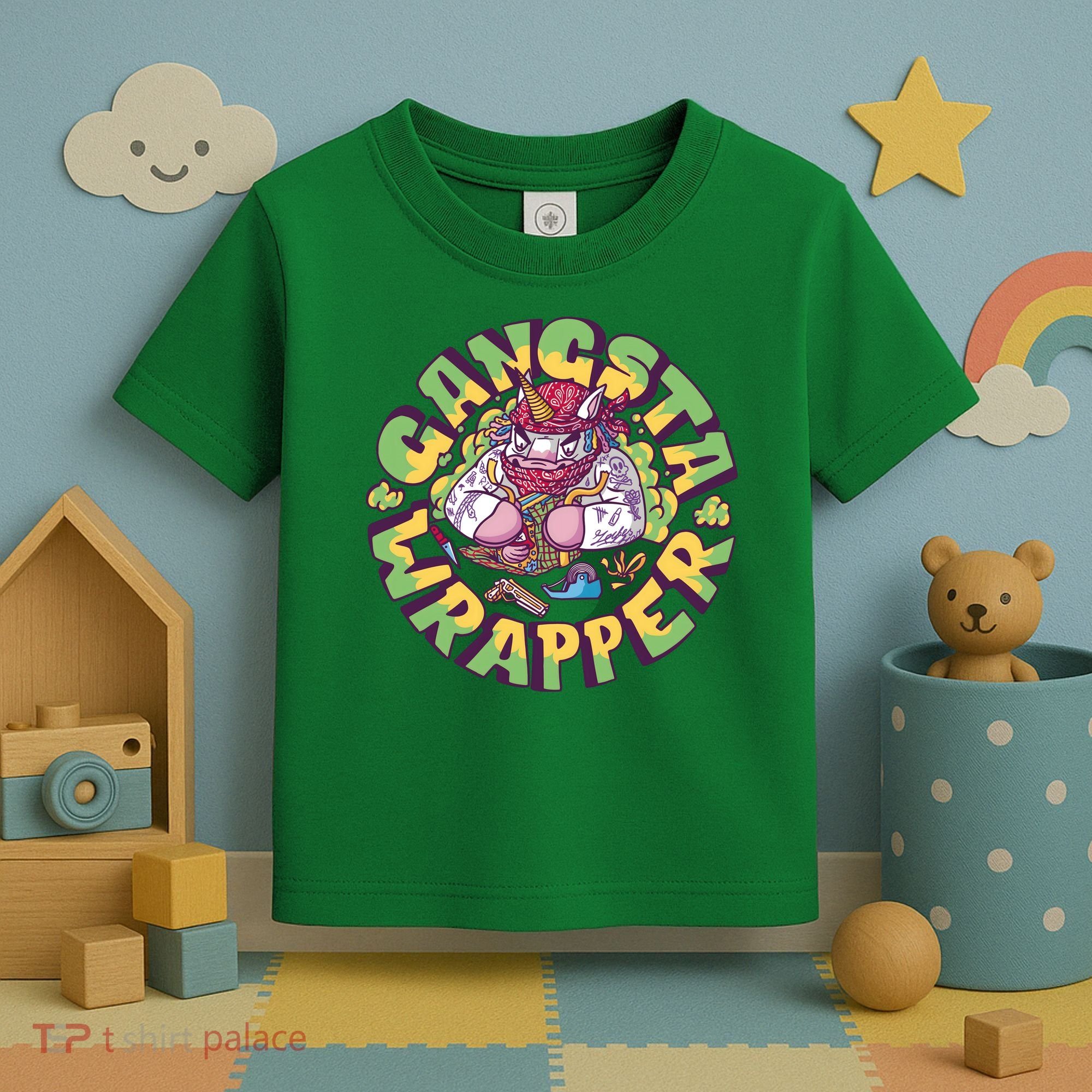 Gangsta Wrapper Unicorn Christmas Toddler T-Shirt