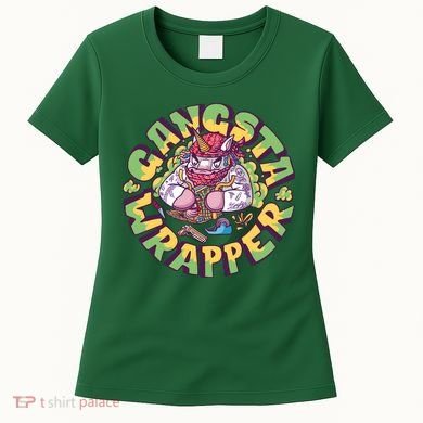 Gangsta Wrapper Unicorn Christmas Women's T-Shirt