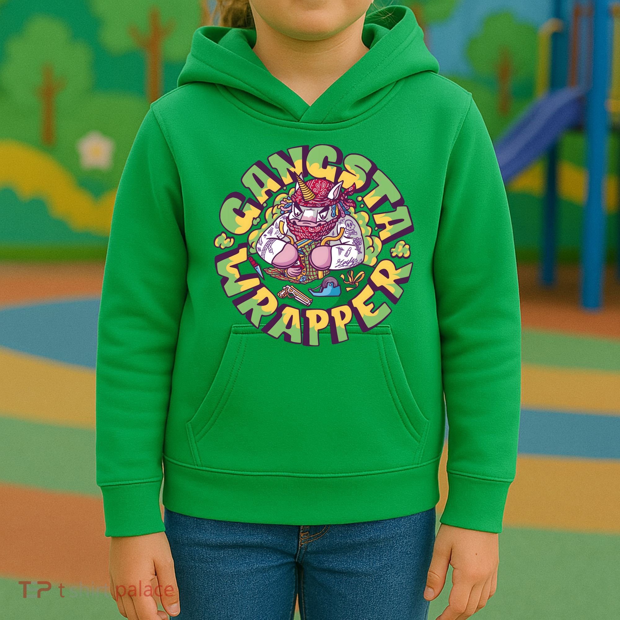 Gangsta Wrapper Unicorn Christmas Kids Hoodie