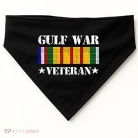 Gulf War Veteran Pride Persian Gulf Service Ribbon USA-Made Doggie Bandana thumb 0