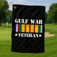 Gulf War Veteran Pride Persian Gulf Service Ribbon Golf Towel thumb 1