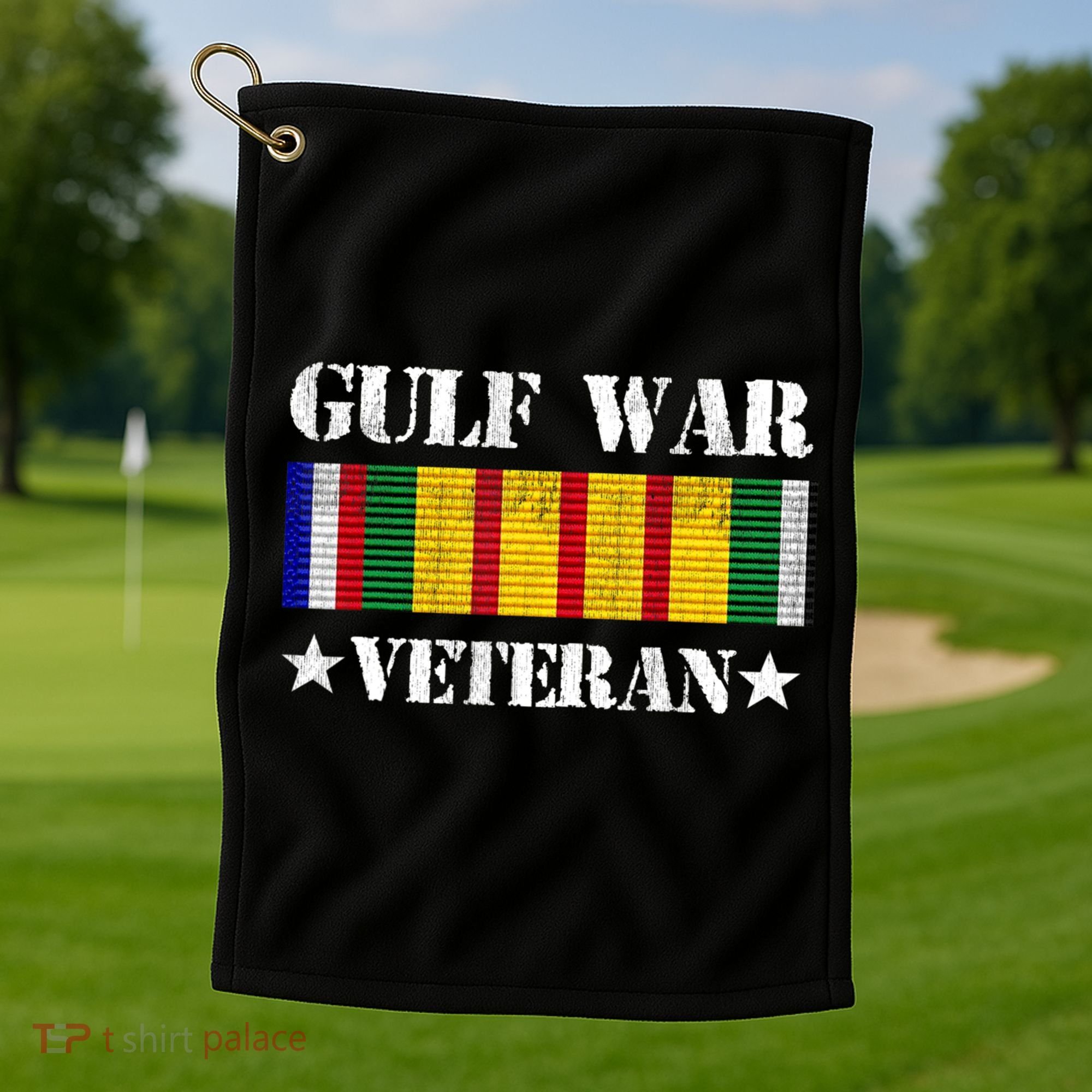 Gulf War Veteran Pride Persian Gulf Service Ribbon Golf Towel