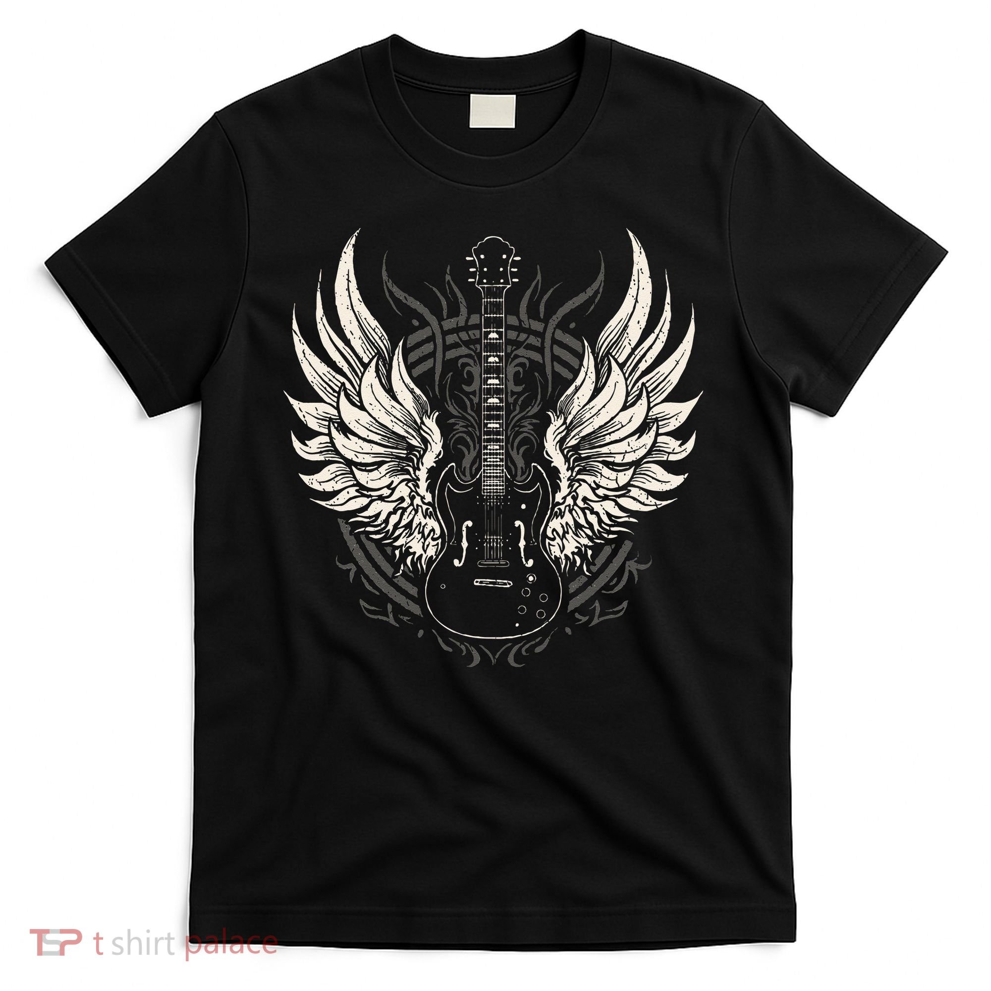 Guitar Wings Vintage Retro 80s Rock & Roll Music T-Shirt