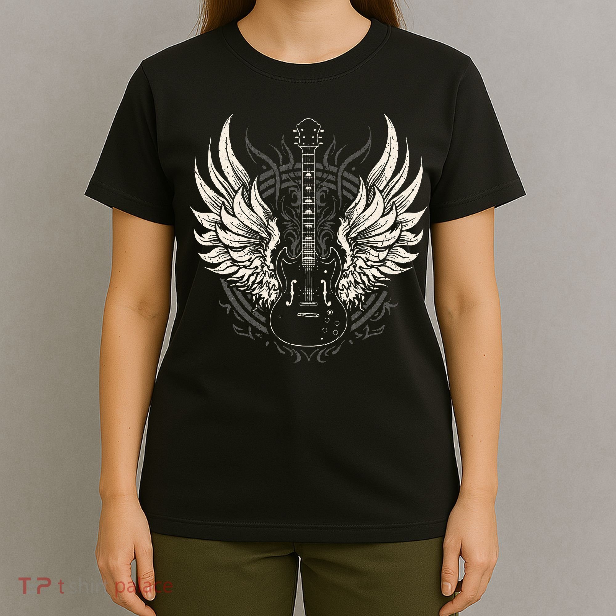 Guitar Wings Vintage Retro 80s Rock & Roll Music T-Shirt