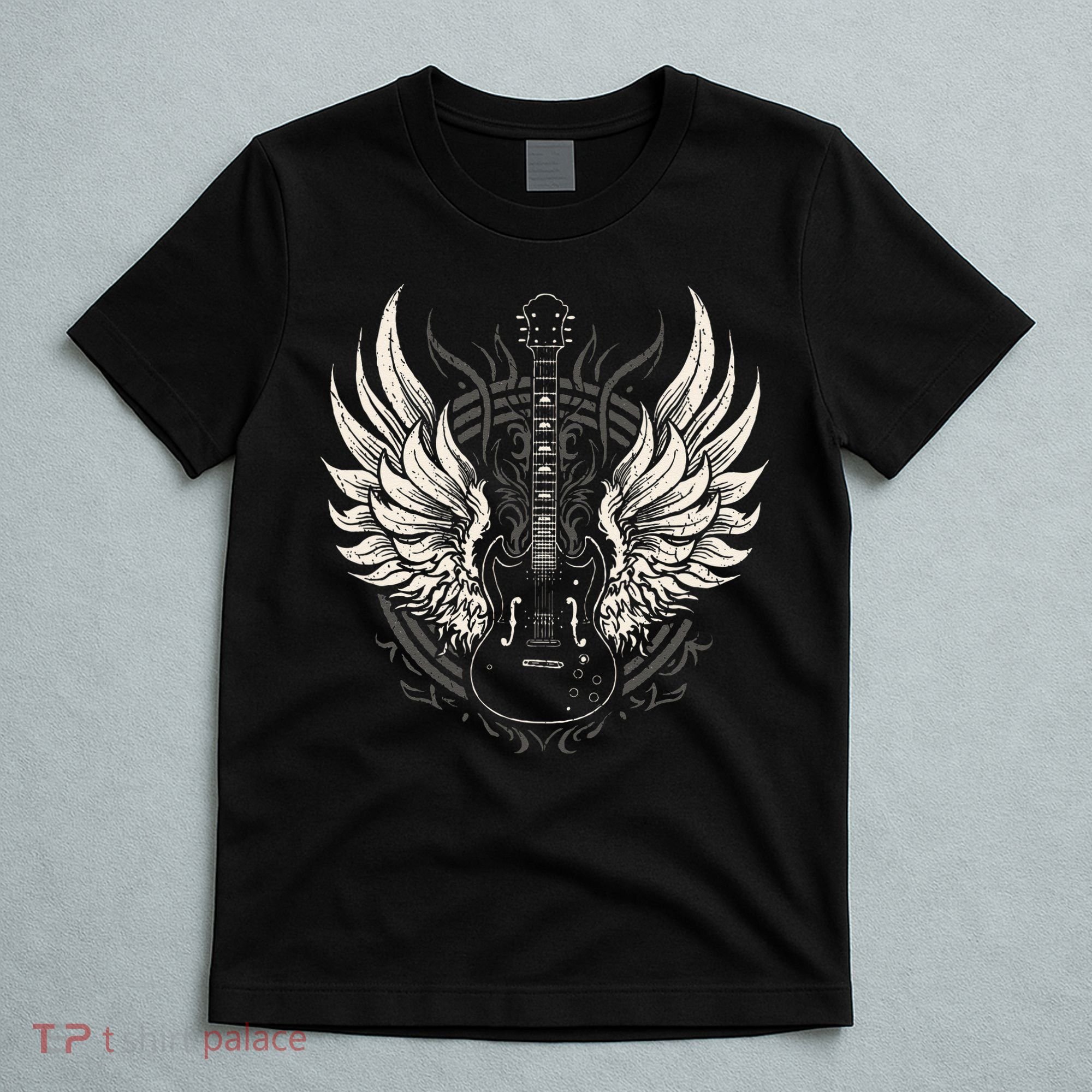 Guitar Wings Vintage Retro 80s Rock & Roll Music T-Shirt