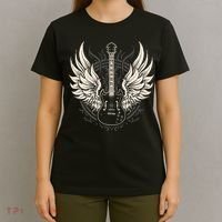 Guitar Wings Vintage Retro 80s Rock & Roll Music T-Shirt thumb 4