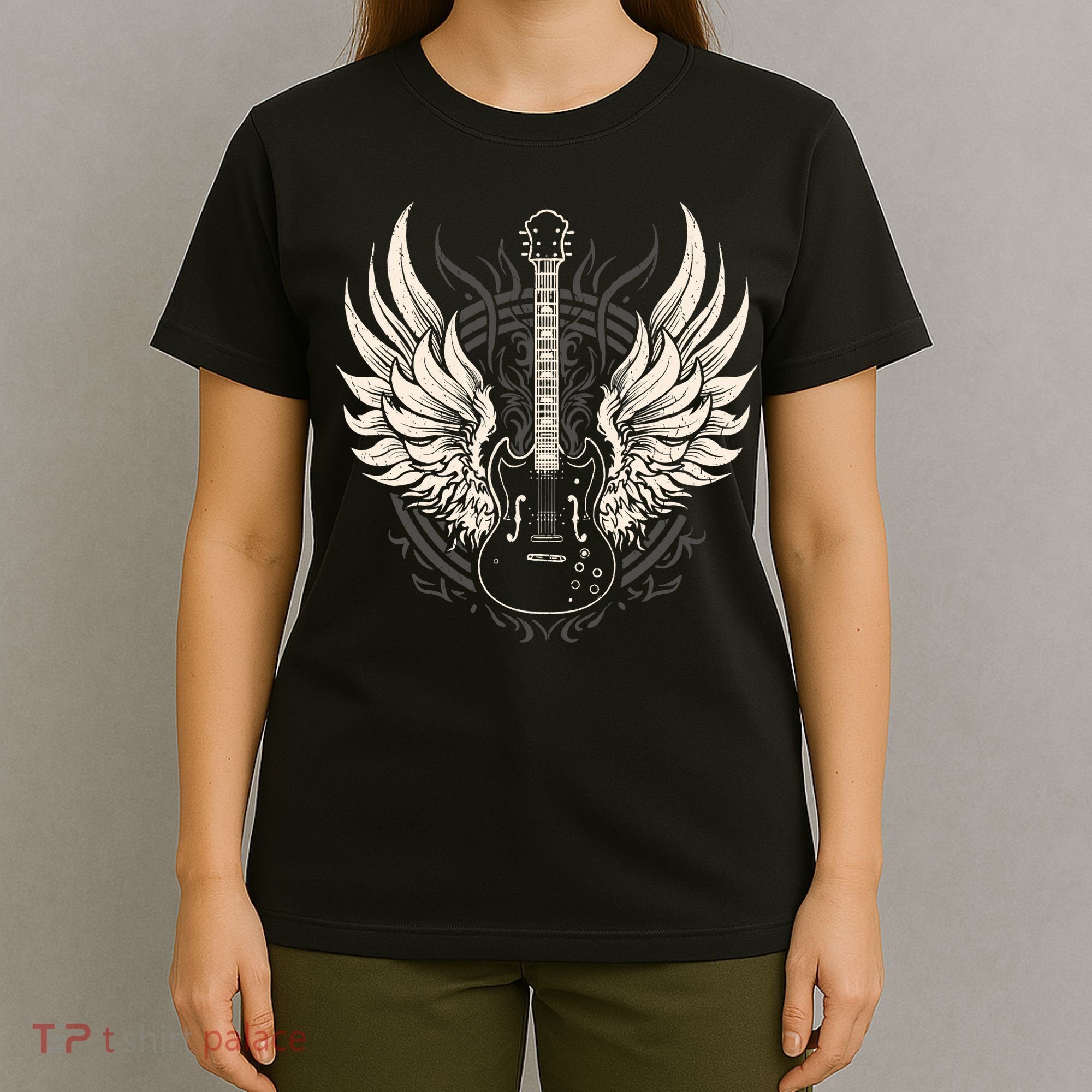 Guitar Wings Vintage Retro 80s Rock & Roll Music T-Shirt