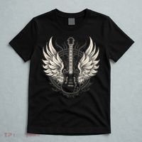 Guitar Wings Vintage Retro 80s Rock & Roll Music T-Shirt thumb 5