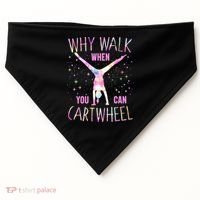 Gymnastics Why Walk When You Can Cartwheel Tie Dye Cool Gift USA-Made Doggie Bandana thumb 0