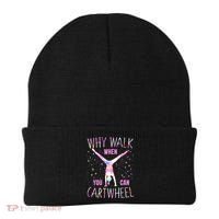 Gymnastics Why Walk When You Can Cartwheel Tie Dye Cool Gift Beanie thumb 0