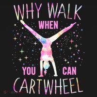 Gymnastics Why Walk When You Can Cartwheel Tie Dye Cool Gift Ornament thumb 1
