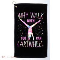 Gymnastics Why Walk When You Can Cartwheel Tie Dye Cool Gift Golf Towel thumb 0