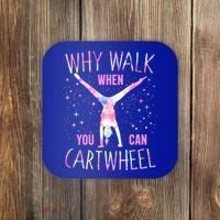 Gymnastics Why Walk When You Can Cartwheel Tie Dye Cool Gift Coaster thumb 0