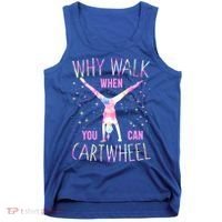 Gymnastics Why Walk When You Can Cartwheel Tie Dye Cool Gift Tank Top thumb 0