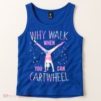 Gymnastics Why Walk When You Can Cartwheel Tie Dye Cool Gift Tank Top thumb 2
