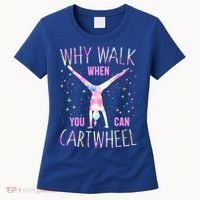 Gymnastics Why Walk When You Can Cartwheel Tie Dye Cool Gift Women's T-Shirt thumb 0