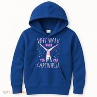 Gymnastics Why Walk When You Can Cartwheel Tie Dye Cool Gift Kids Hoodie thumb 0