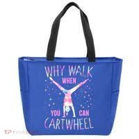 Gymnastics Why Walk When You Can Cartwheel Tie Dye Cool Gift Tote Bag thumb 0
