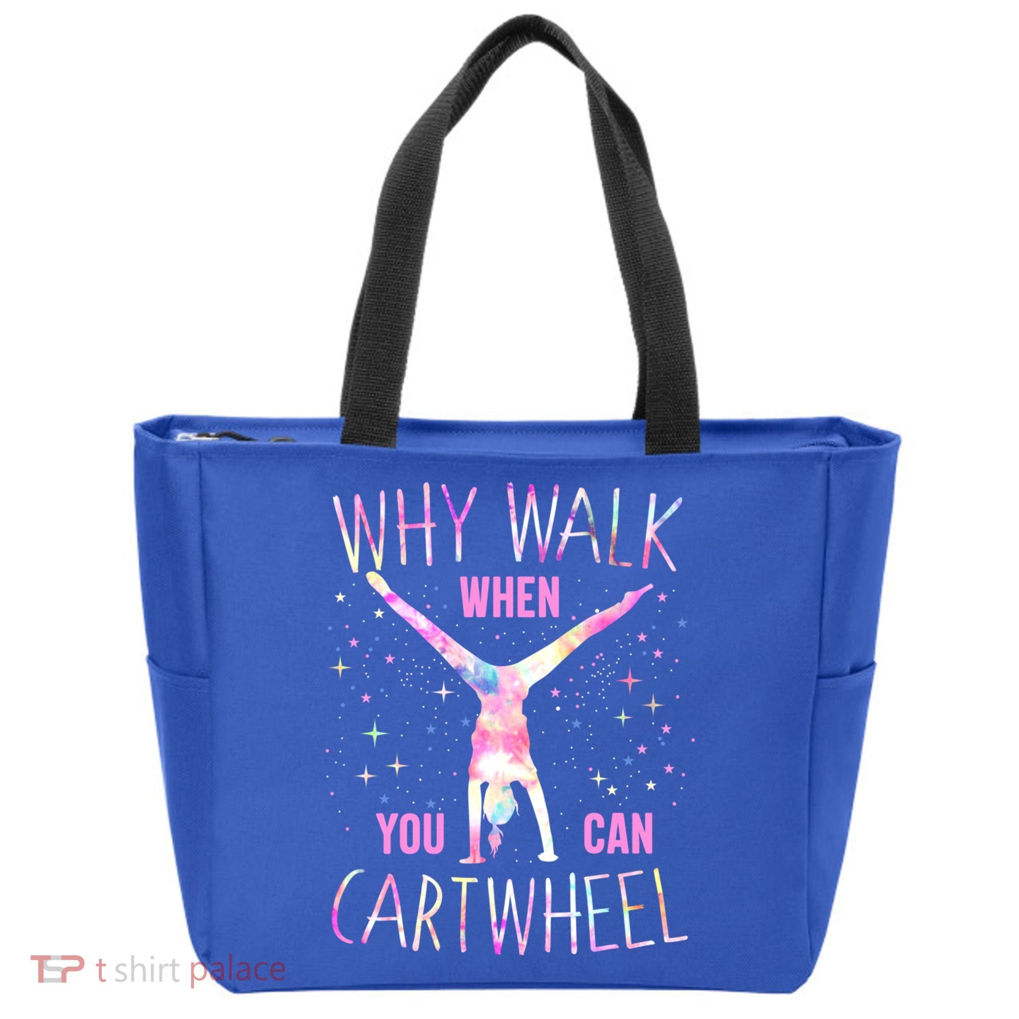 Gymnastics Why Walk When You Can Cartwheel Tie Dye Cool Gift Tote Bag