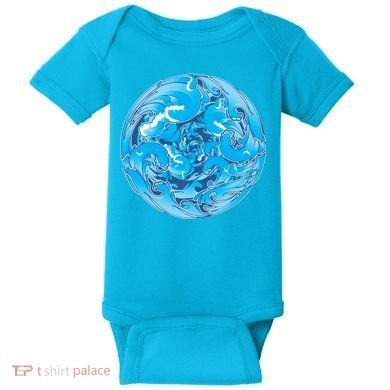 Great Wave Water Ball Emblem Baby Bodysuit
