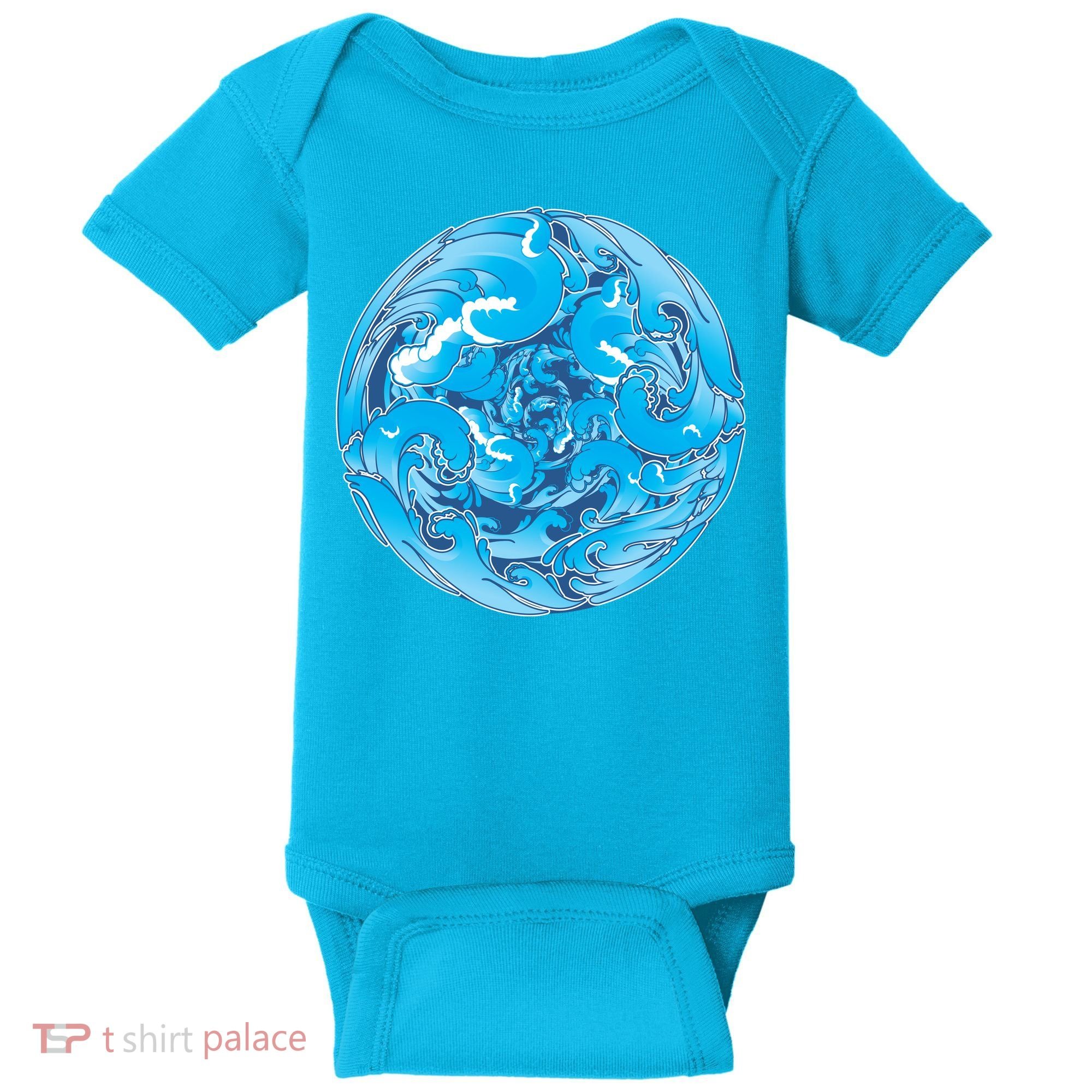 Great Wave Water Ball Emblem Baby Bodysuit