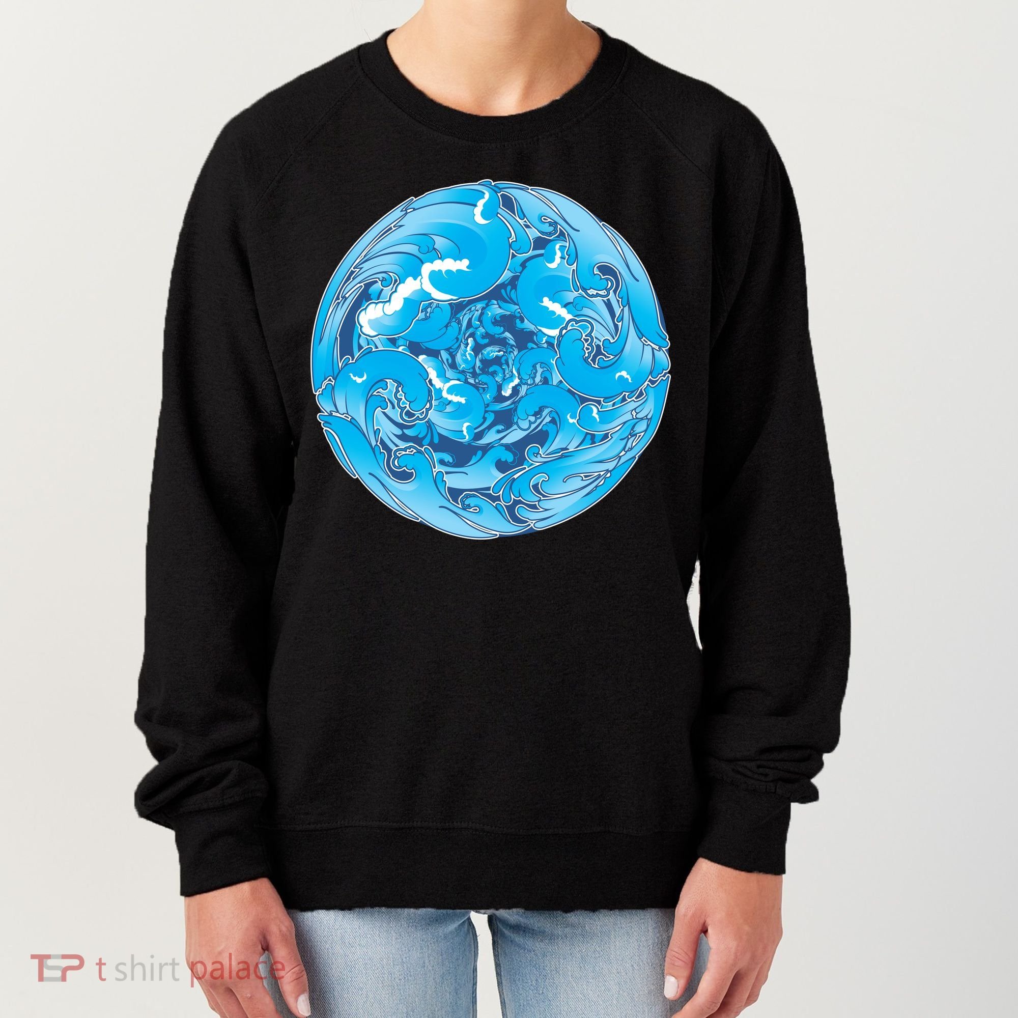 Great Wave Water Ball Emblem Women's Sweatshirt