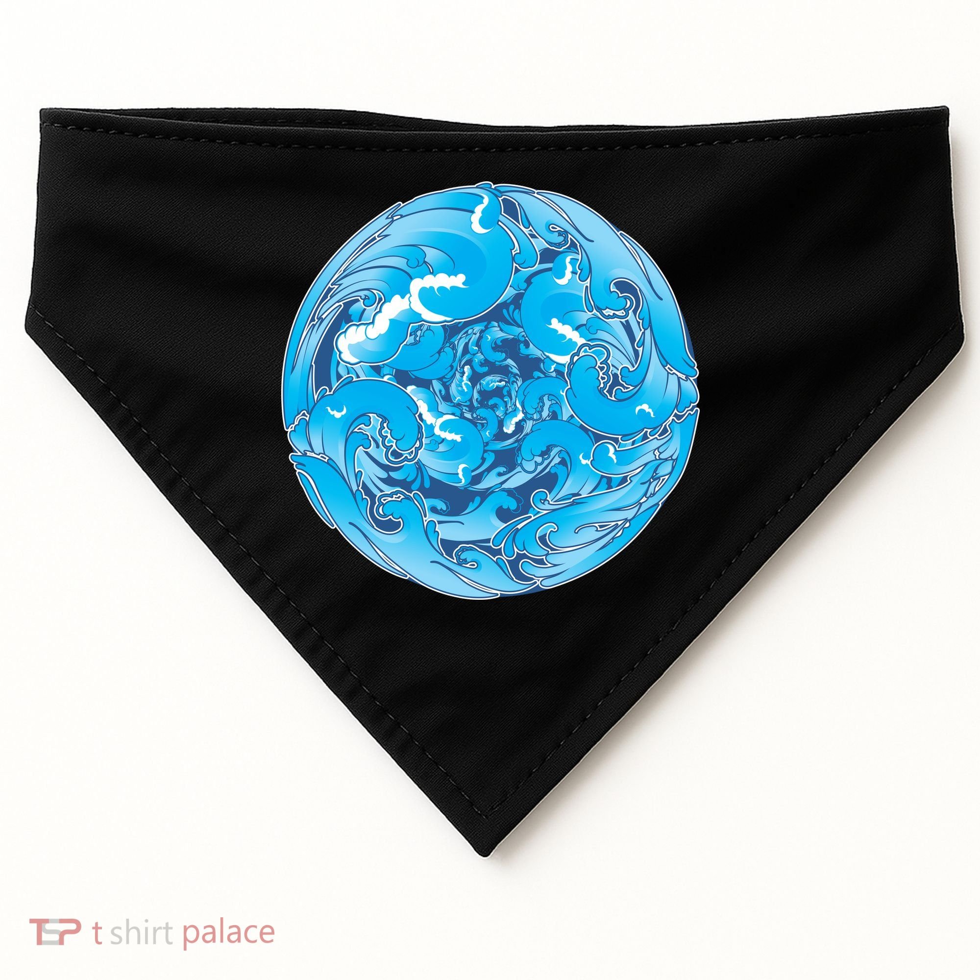 Great Wave Water Ball Emblem USA-Made Doggie Bandana