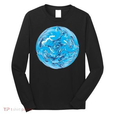 Great Wave Water Ball Emblem Long Sleeve Shirt