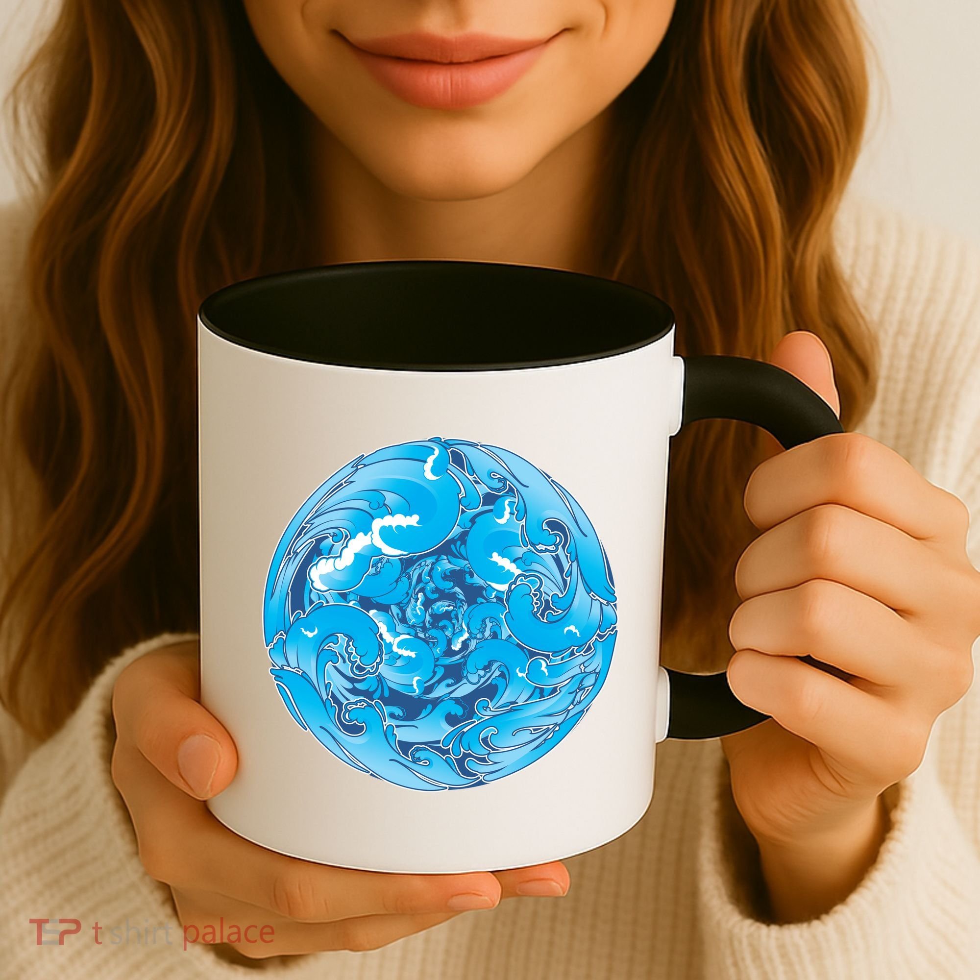 Great Wave Water Ball Emblem Coffee Mug